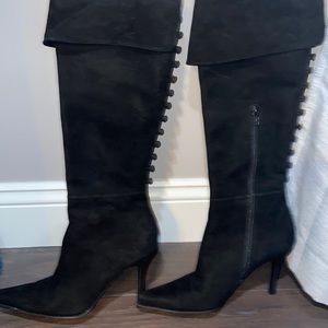 Stuart Weitzman black suede boots. 7 1/2 B.
